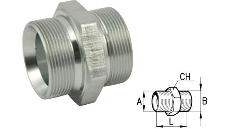 TEE HYDRAULIQUE BSP MALE-MALE 3/8
