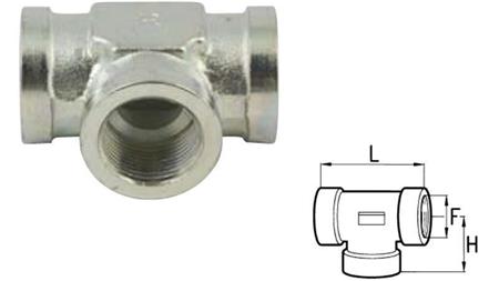 PIÈCE EN T HYDRAULIQUE FEMELLE-FEMELLE 1/4