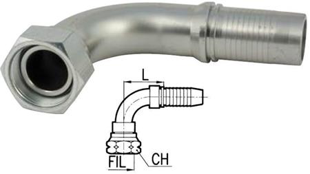 RACCORD HYDRAULIQUE BSP COUDE FEMELLE 90° DN6-M14X1.5