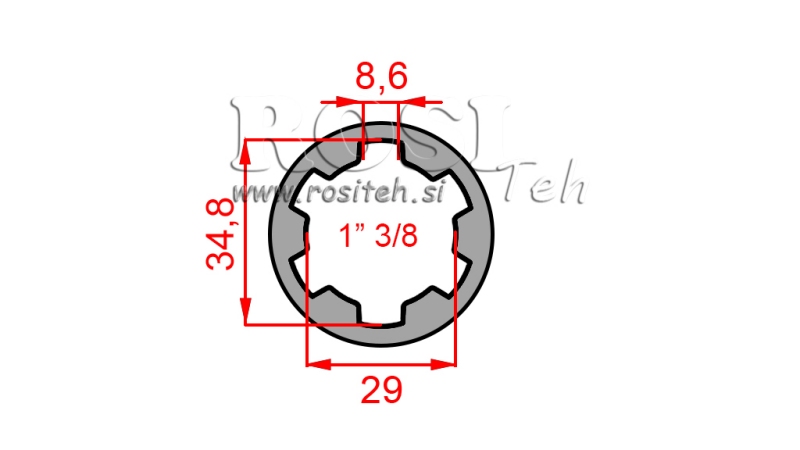 ADATTATORE CARDANICO BOCCOLA 1-3/8 (150 mm)