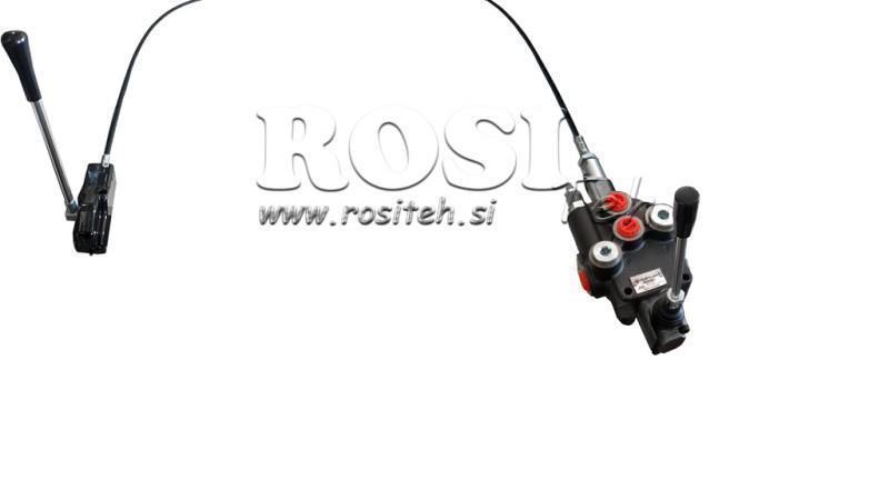 JOYSTICK DOUBLE LEVIER 2.5 m VALVE HYDRAULIQUE 1xP80 litres.