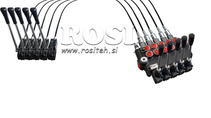 JOYSTICK DOUBLE MANETTE 1 m VANNES HYDRAULIQUES 5xP80 litres