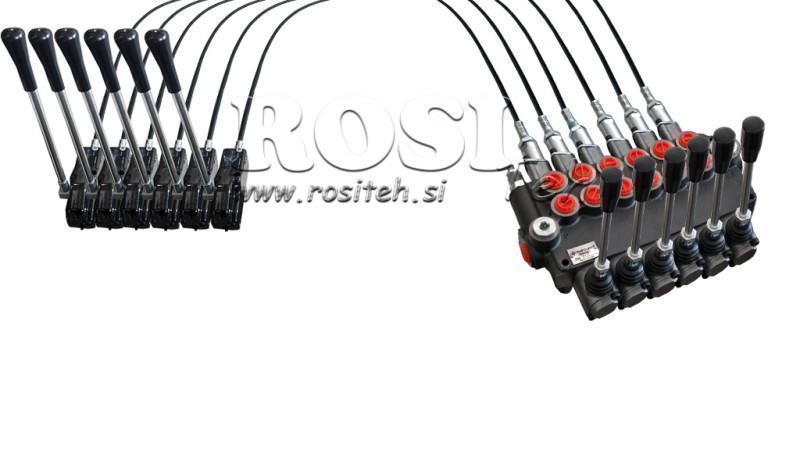 JOYSTICK DVOJITÁ RÚČKA 1 m HYDRAULICKÝ VENTIL 6xP80 litrov
