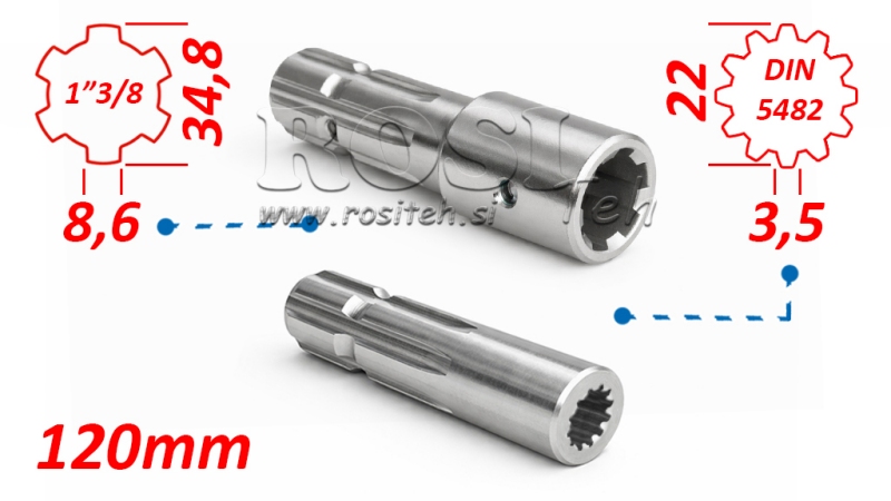 P.T.O. АДАПТЕР 1 3/8 x 20x17 12 зъба