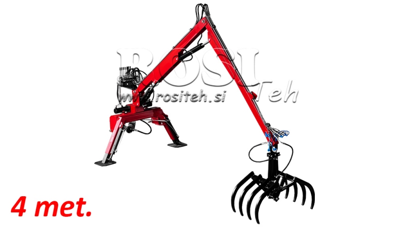 HYDRAULICKÝ NAKLADAČ TRAKTORA S VIDLICAMI HUT 4 MET. (+7 SEKCIÍ)