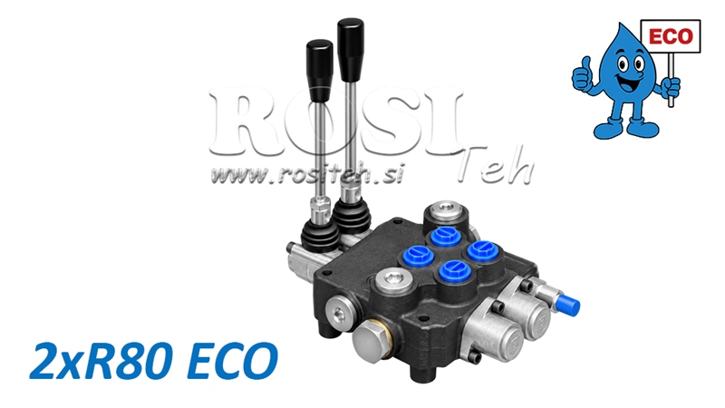 DISTRIBUTEUR HYDRAULIQUE MANUEL – 2 SECTIONS 2xR80 ECO