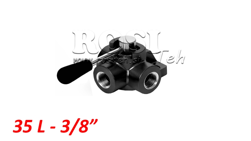 ROBINET A BOISSEAU CYLINDRIQUE 3 VOIES -DEVIATEUR- G3/8 - 35L/MIN