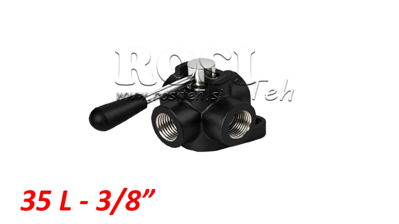 ROBINET A BOISSEAU CYLINDRIQUE 4 VOIES -INVERSEUR- G3/8 - 35L/MIN