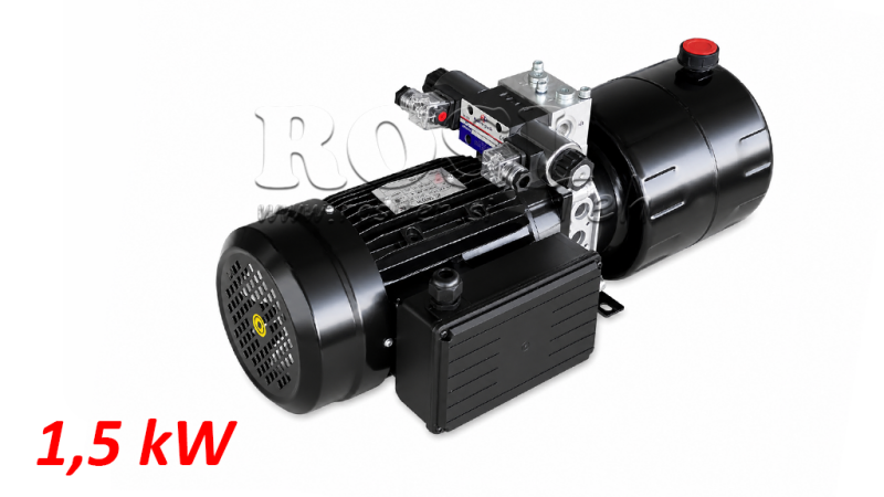 MINI CENTRALE HYDRAULIQUE 230V AC (1.5 kW) - 5.8 cc - 8.2 lit/min - réservoir 6 lit