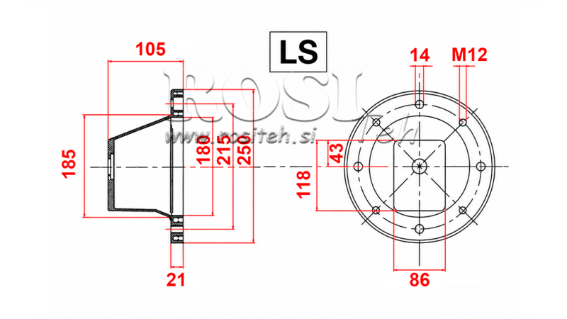KUPPLUNGSGLOCKE LS 252 (EM 2,2-4 kW / GR2)
