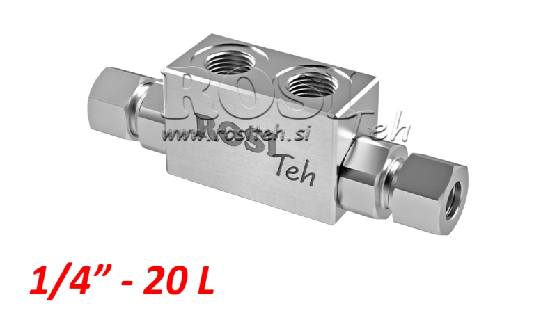 CLAPET ANTI-RETOUR DOUBLE PILOTE TYPE VBPDE 1/4' – 20 L/MIN