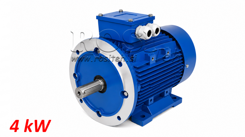 4kW-ELEKTROMOS MOTOR MS100L3-4 4_1430forgás 3Faz lábak+karima-B3B5