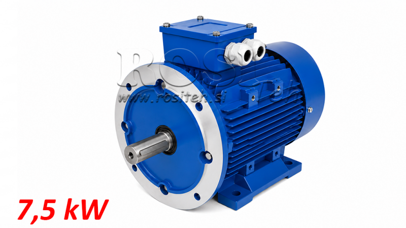 7.5KW-ELEKTRISCHE MOTOR MS132M-4_1450RPM 3FASEN VOETEN+FLANGE-B3B5