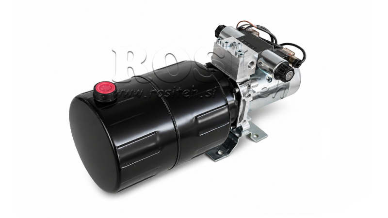 MINI HYDRAULIC POWER-PACK UNIT 12V DC - 1.6KW = 2.1CC - 8 LIT - DOUBLE-ACTING UNIT (METAL)