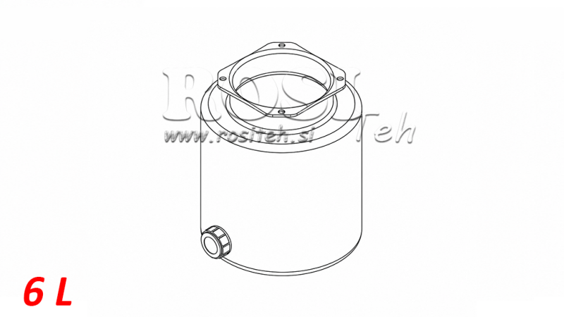 SERBATOIO IN METALLO ROLL PP 6 LITRO ORIZZONTALE-VERTICALE