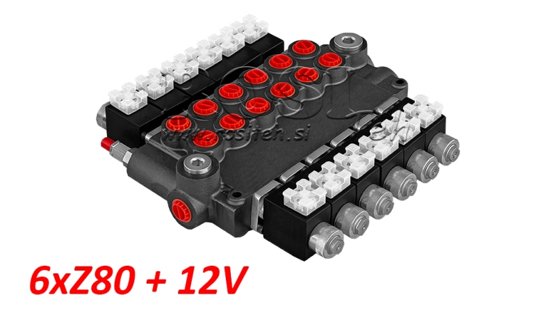 VALVOLA IDRAULICA 6xZ80+12V DC
