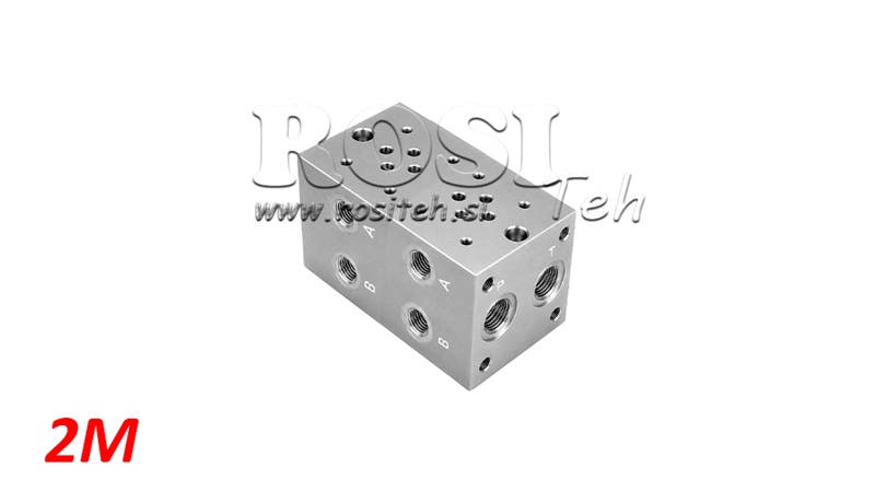 EMBASE 2 POSTES CETOP 3 SANS LIMITEUR DE PRESSION
