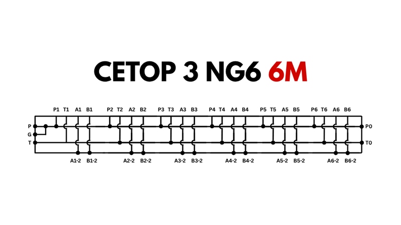 EMBASE 6 POSTES CETOP 3 SANS LIMITEUR DE PRESSION