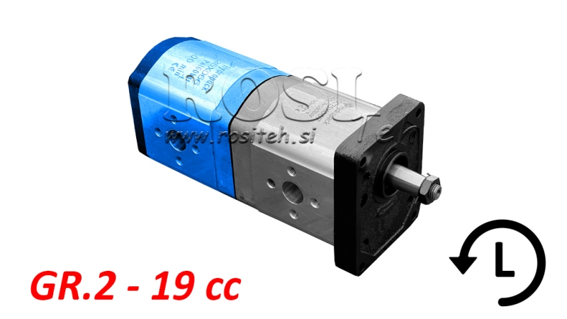 POMPE HYDRAULIQUE ARRIERE GROUPE 2 –19 cm³ – ROTATION A GAUCHE (REFERENCE : 20A19X066)