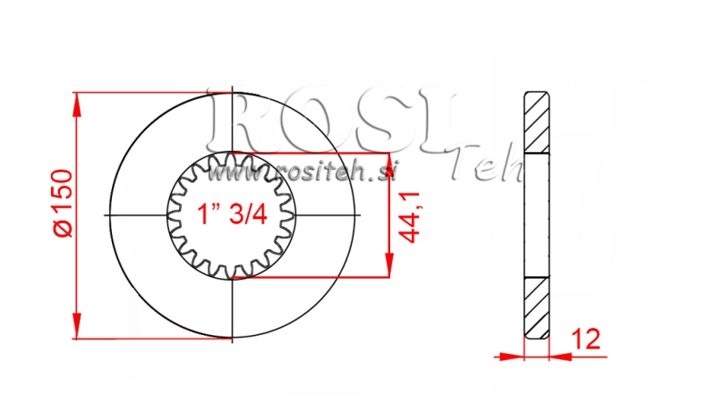 KARDÁN ADAPTER KARIMÁVAL ÉS CSAPPAL 1-3/4 (80 mm) (20 BORDÁS)