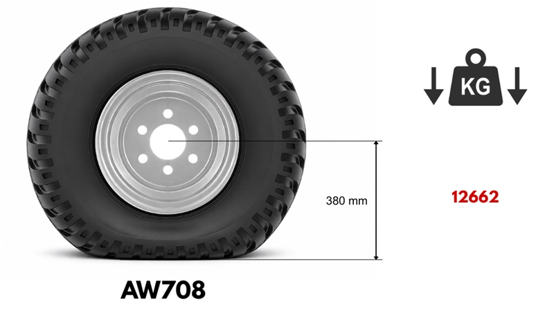 400/60-15,5 PNEU AW708 (16 PR) AVEC JANTE 13,00 x 15,5
