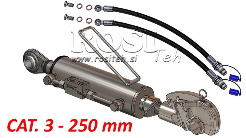 TIRANT/BIELLETTE SUPERIEUR DE RELEVAGE HYDRAULIQUE FILETE AVEC CROCHET - CAT. 3 - 80/40-250 (+95 HP) (32,2 mm)
