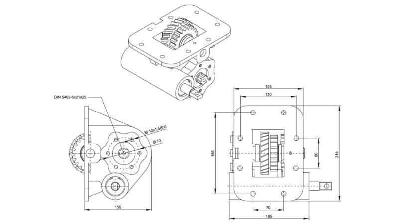 Rozmery HYDRAULICKEJ ČERPADLA - ISUZU MOZ 06 MECHANIK
