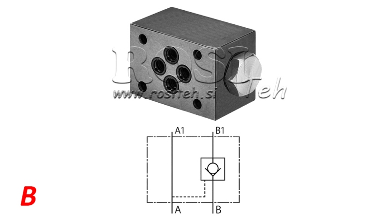 CLAPET ANTIRETOUR PILOTE SIMPLE SUR B