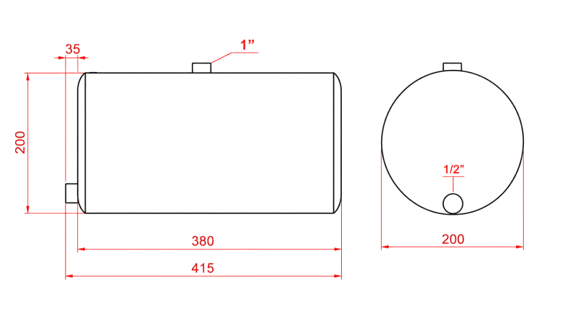 OLJETANK LAGET AV BLANDEMETALL 11LIT  FI200-380MM
