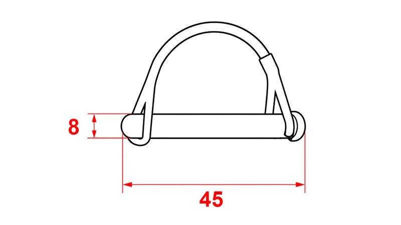 CLIPS / GOUPILLE DE SECURITE SEMI-CIRCULAIRES Φ 10/45 MM (5PCS)