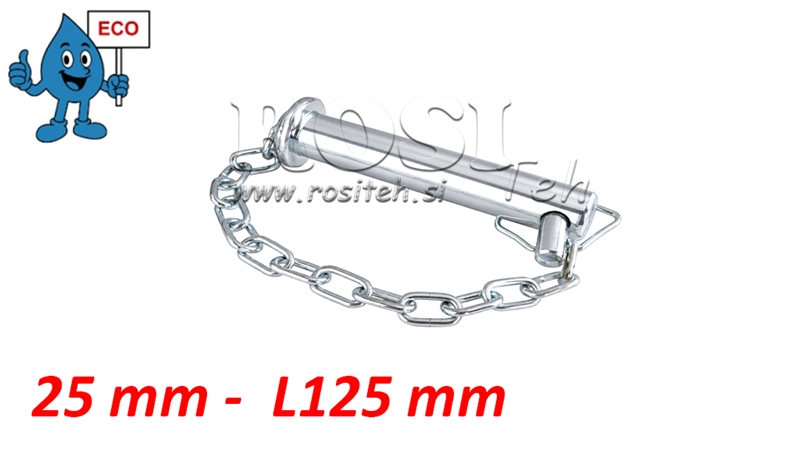 GOUPILLE DE SECURITE AVEC CHAINETTE- ECO 25MM - L125MM