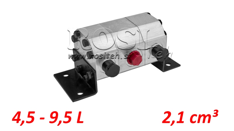 ZAHNRAD DURCHFLUSS MENGETEILER 2/1 (4,5-9,5 lit - max.240bar) 2,1cc/SEG
