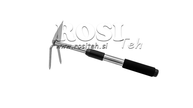 MALÁ ŠPIČATÁ RÝĽA S HLINÍKOVOU RÚČKOU, 2 ZUBY