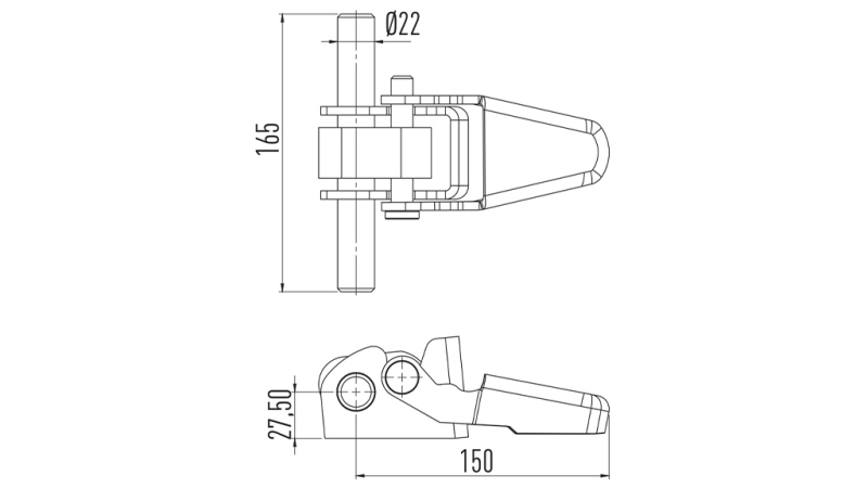BOČNÝ PANT PRE PRÍVES S OTVORENÍM ZO SPODNEJ/HORNEJ STRANY