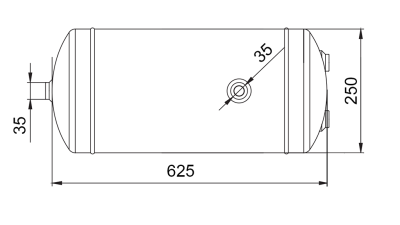 NÁDRŽ NA VZDUCHOVÉ BRZDY 30 l 625×250 ECO