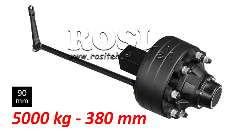 HALVAXEL MED BROMSAR - 5000 kg (8 SKRUVAR) - 380 mm