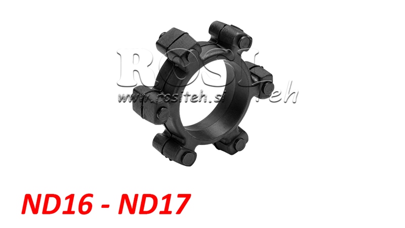 ACCOUPLEMENT EN ÉTOILE POUR INSERT EN CAOUTCHOUC ND16-ND17 (74mm)