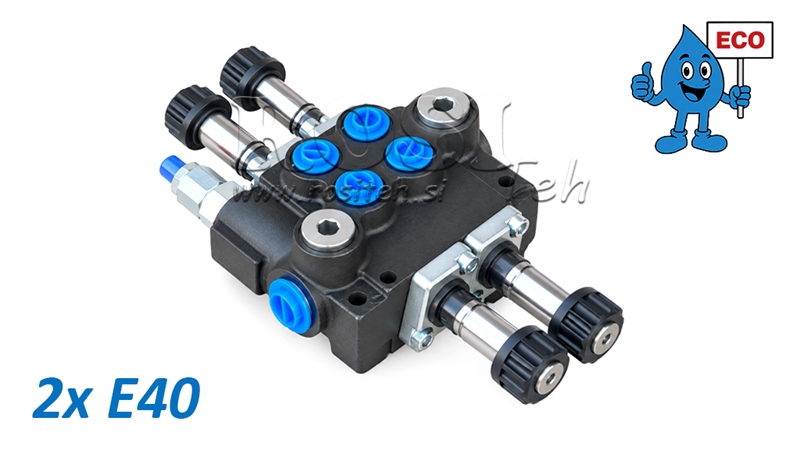 ÉLECTROVANNE HYDRAULIQUE (SANS BOBINES) – DISTRIBUTEUR 2 SECTIONS 2xE40 ECO