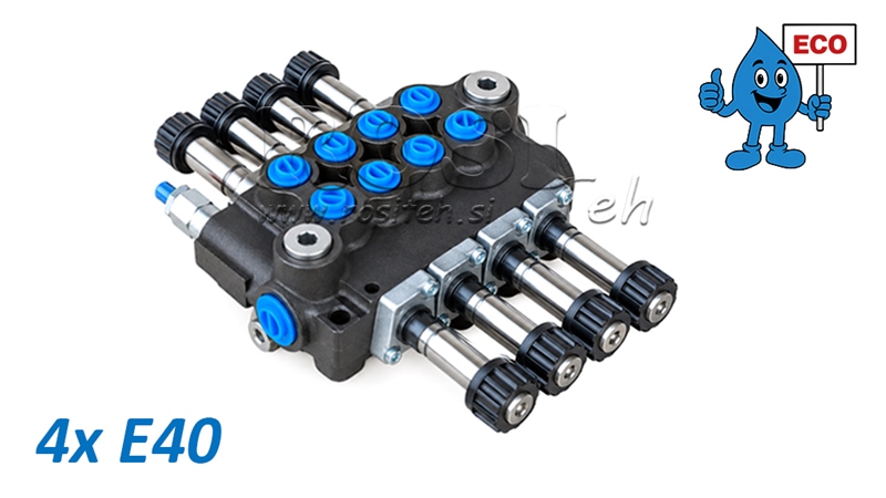 ÉLECTROVANNE HYDRAULIQUE (SANS BOBINES) – DISTRIBUTEUR 4 SECTIONS 4xE40 ECO
