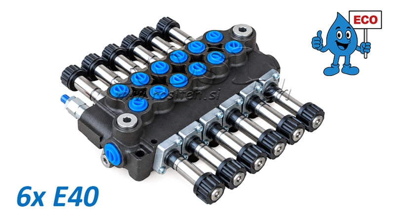 ÉLECTROVANNE HYDRAULIQUE (SANS BOBINES) – DISTRIBUTEUR 6 SECTIONS 6xE40 ECO