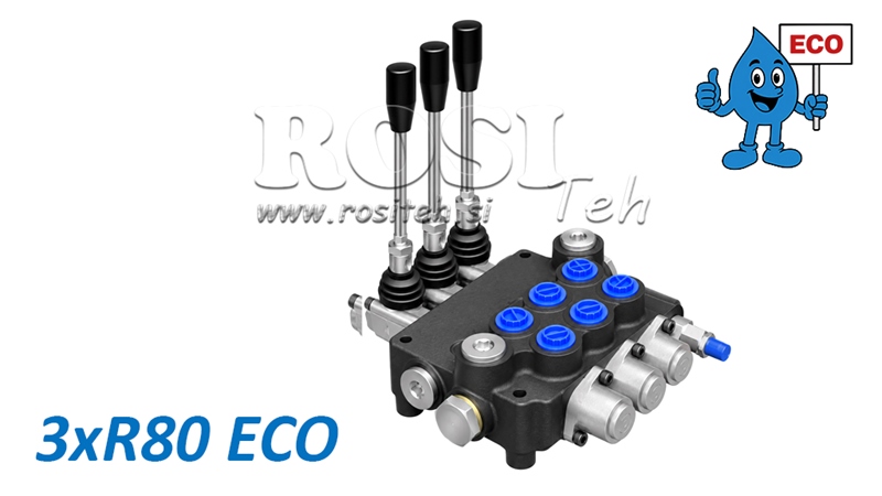 DISTRIBUTEUR HYDRAULIQUE MANUEL – 3 SECTIONS 3xR80 ECO