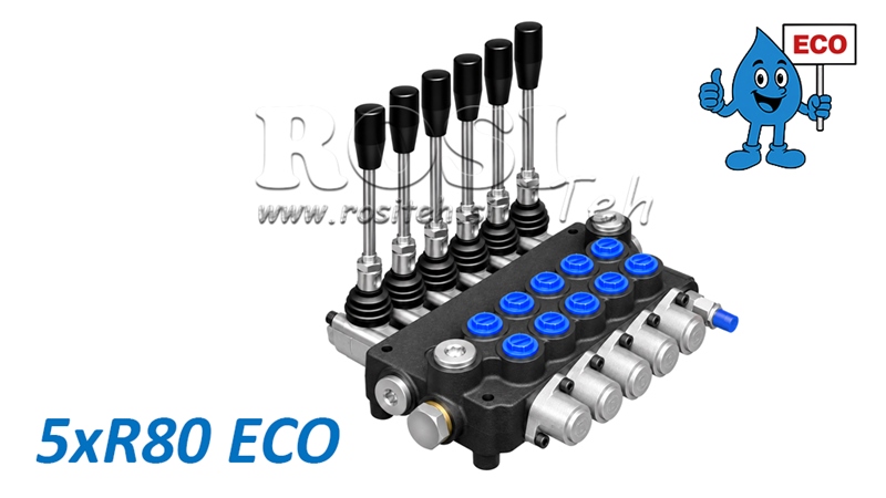 DISTRIBUTEUR HYDRAULIQUE MANUEL – 5 SECTIONS 5xR80 ECO