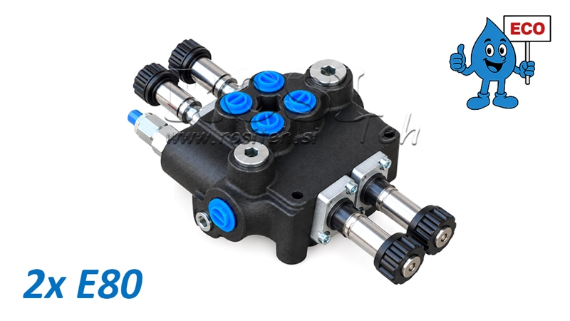 ÉLECTROVANNE HYDRAULIQUE (SANS BOBINES) – DISTRIBUTEUR 2 SECTIONS 2xE80 ECO