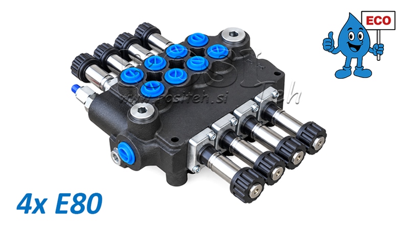 ÉLECTROVANNE HYDRAULIQUE (SANS BOBINES) – DISTRIBUTEUR 4 SECTIONS 4xE80 ECO