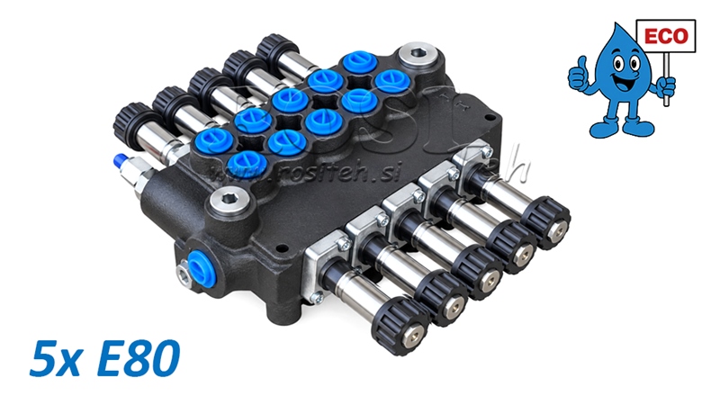 ÉLECTROVANNE HYDRAULIQUE (SANS BOBINES) – DISTRIBUTEUR 5 SECTIONS 5xE80 ECO