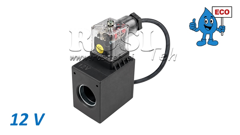 BOBINE ÉLECTROMAGNÉTIQUE 12V POUR ÉLECTROVANNE HYDRAULIQUE E80 ECO