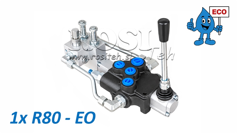 DISTRIBUTEUR HYDRAULIQUE ÉLECTRO-MANUEL (SANS BOBINES) – 1 SECTION 1xR80-EO ECO
