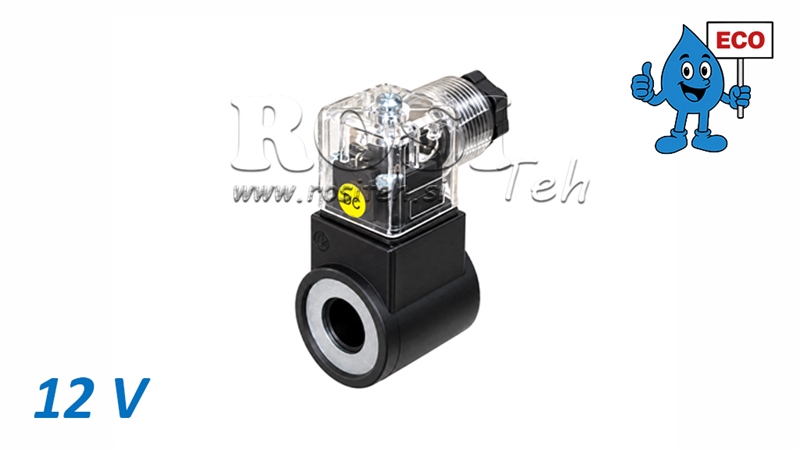 BOBINE ÉLECTROMAGNÉTIQUE 12V POUR ÉLECTROVANNE HYDRAULIQUE R80-EO ECO