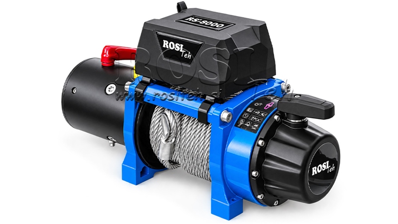 12 V TREUIL ÉLECTRIQUE RS-8000 - 3620 KG - CÂBLE EN ACIER - ECO
