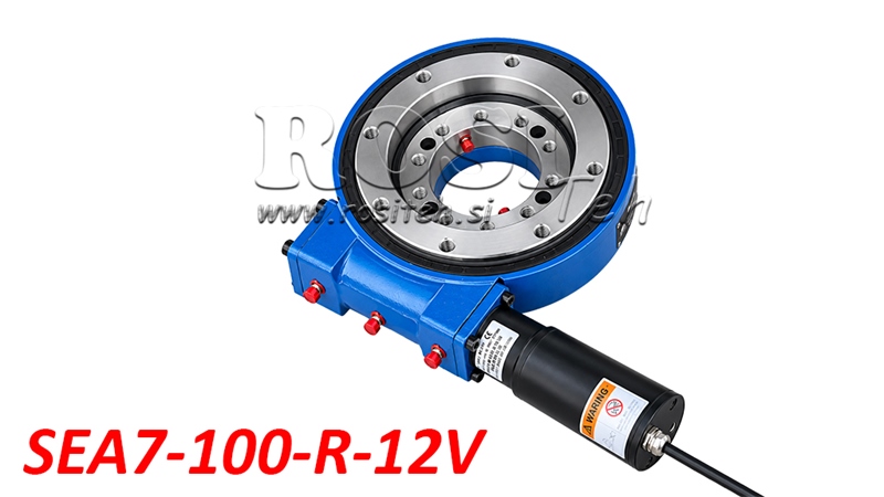 ENTRAÎNEMENT ROTATIF À VIS SANS FIN SÉRIE SEA7-100-R AVEC MOTEUR ÉLECTRIQUE 12V - RAPPORT DE TRANSMISSION 71:1 - ECO